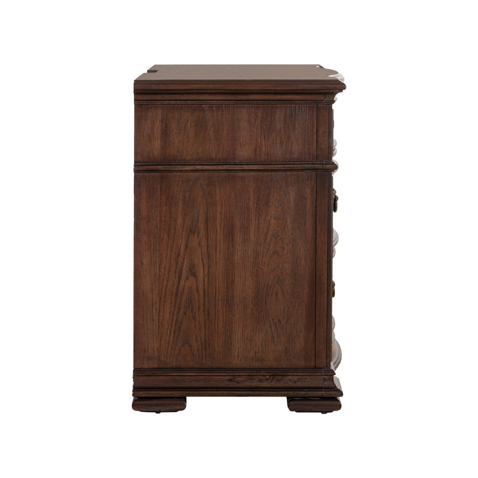 Provence Park - Bedside Chest With Charging Station - Brown