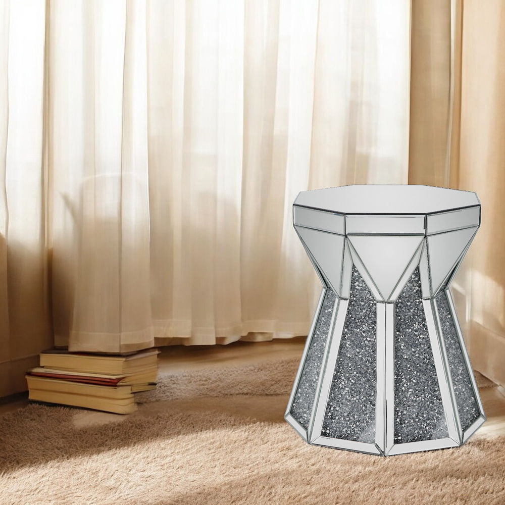 Noralie - Mesa auxiliar - Plata perlada - Madera