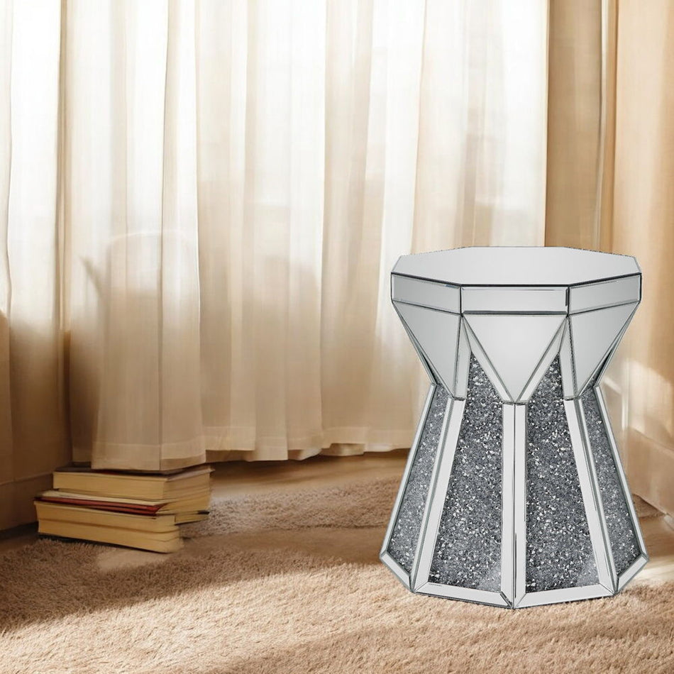 Noralie - End Table - Mirrored & Faux Diamonds