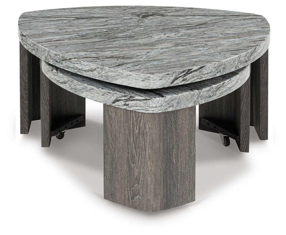 Surmour - Gris / Marrón - Mesa de cóctel apilable