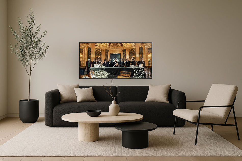 Opulent Underworld Gathering - 32" x 63" Framed Wall Art