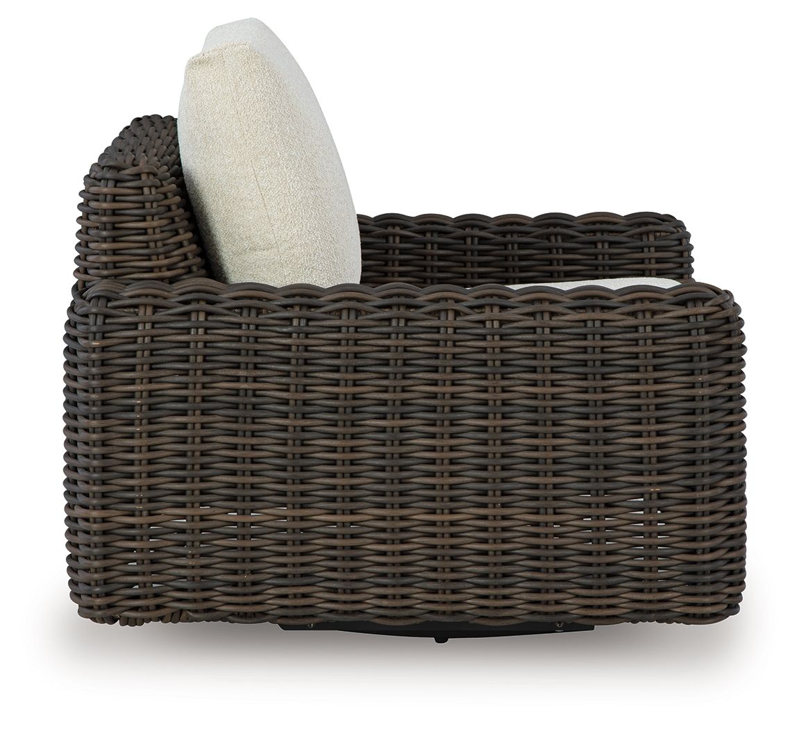 Kimora - Beige / Marrón oscuro - Sillón giratorio con cojín