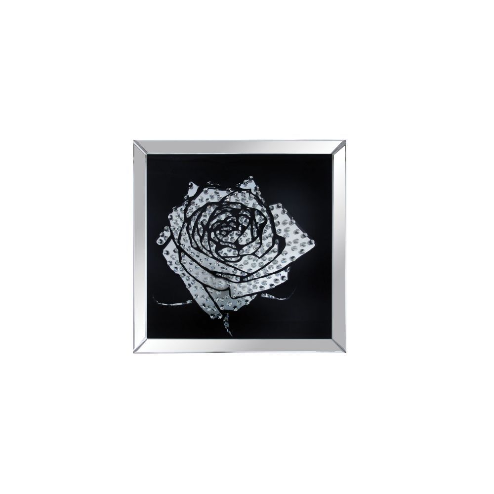 Nevina - Arte de pared - Rosa con espejo y cristal sintético