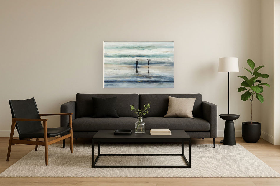 Surfer Stroll - 32" x 48" Framed Wall Art