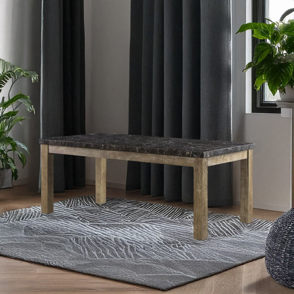 Charnell - Mesa de comedor - Acabado en mármol y roble