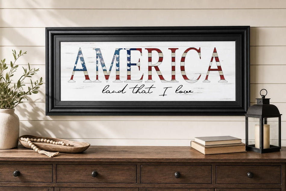 18x42 America Land That I Love By Cindy Jacobs - White