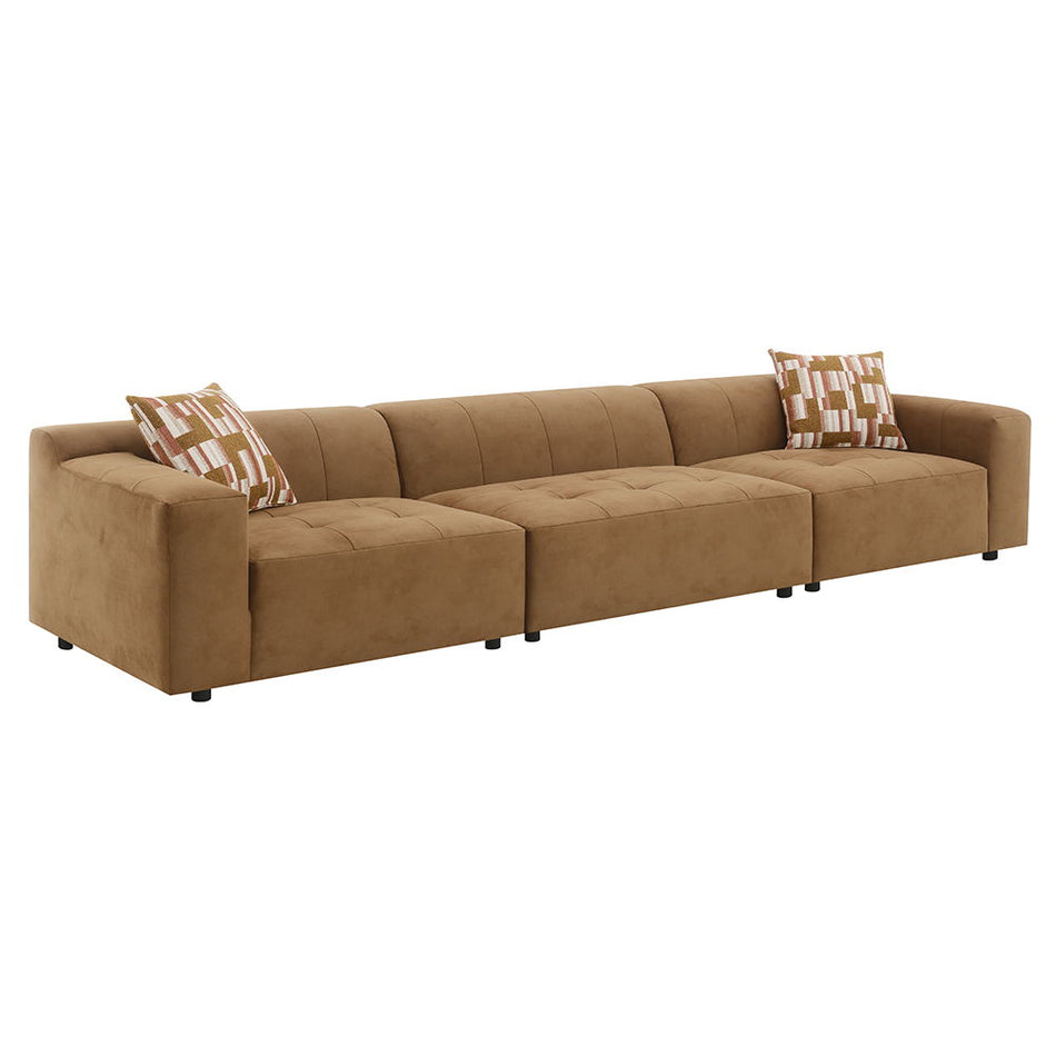 Zoey - Modular - LF Arm Chair With Pillow - Chocolate Suede