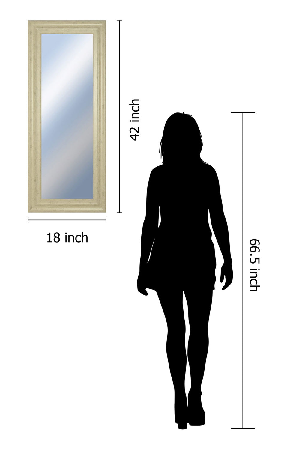 18x42 Decorative Framed Wall Mirror By Classy Art Promotional Mirror Frame #41 - Beige