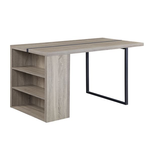 Patwin - Mesa de comedor - Acabado en roble gris y negro