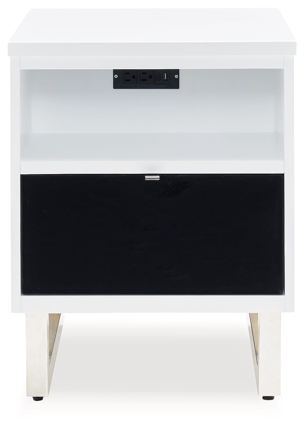 Mesa auxiliar con silla Gardoni - Blanco/Negro