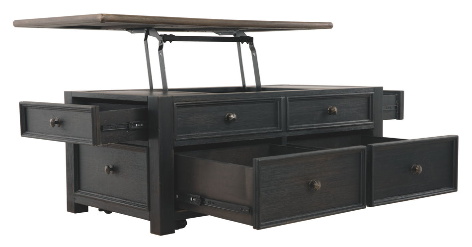 Mesa de cóctel elevable Tyler - Marrón grisáceo/Negro