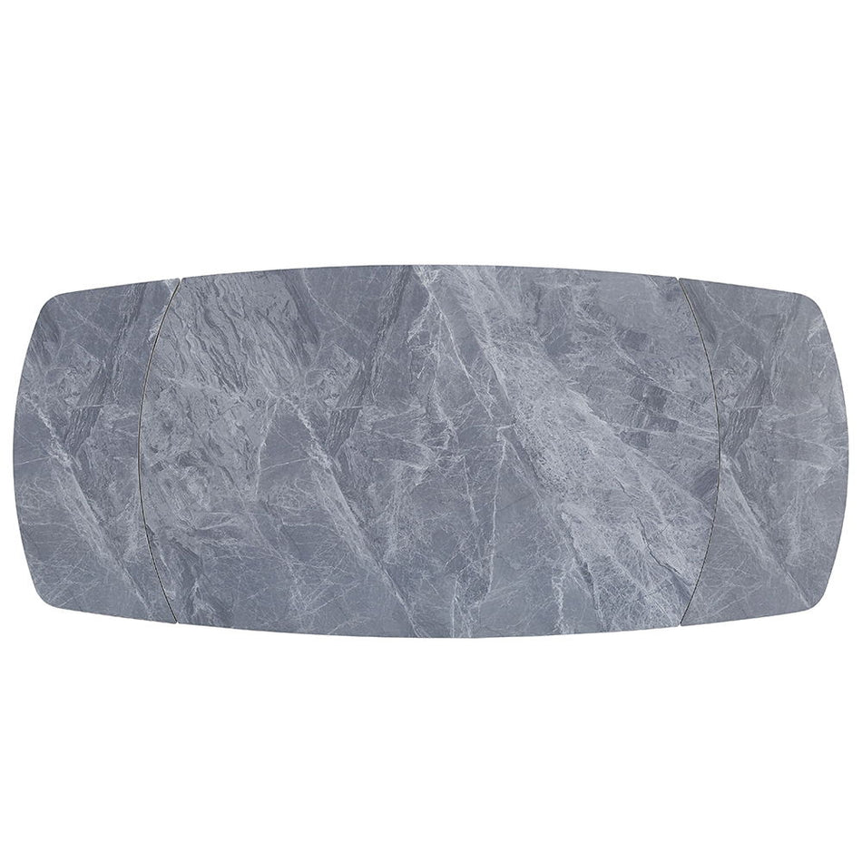Hester - Ceramic Top Dining Table - Gray & Black
