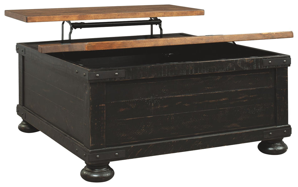 Mesa de cóctel elevable Valebeck - Negra/Marrón