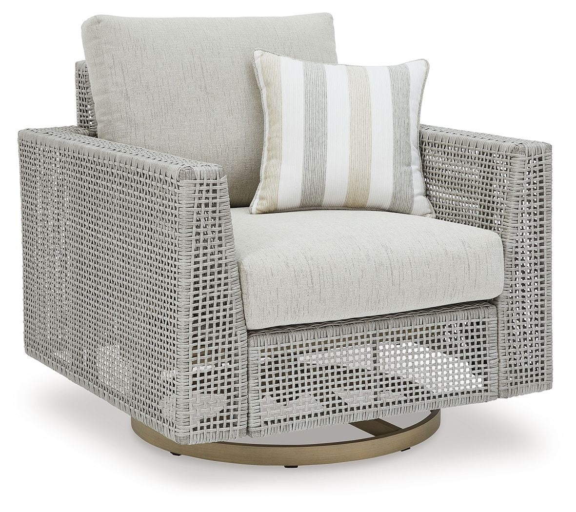 Seton Creek - Gris - Sillón giratorio con cojín