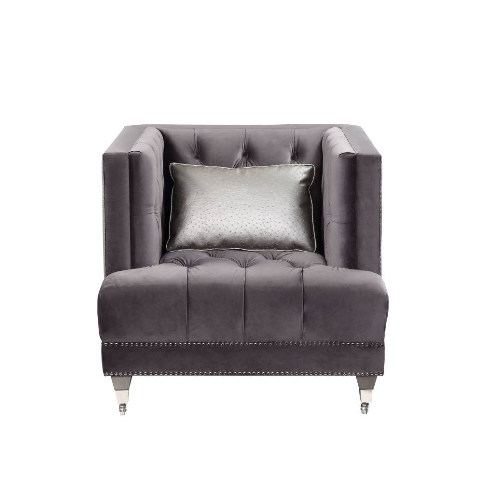 Hegio - Silla - Terciopelo Gris