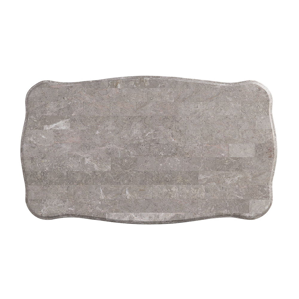 Ciddrenar - Mesa de centro - Tapa de mármol y acabado blanco