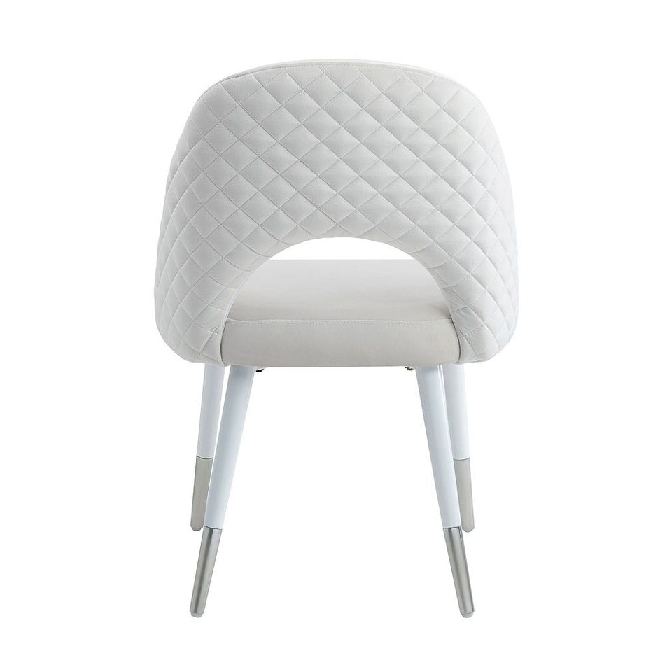Zemirah - Side Chair (Set of 2) - White Velvet & White Gloss