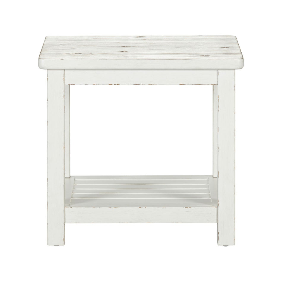 Backroads - End Table - Weathered White & Parchment Brown