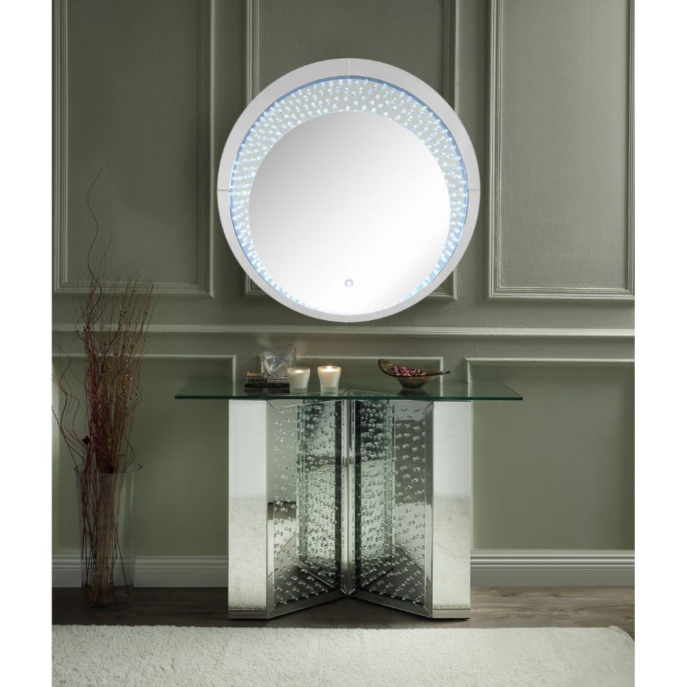 Nysa - Mesa auxiliar - Plata perlada - Madera - 32"