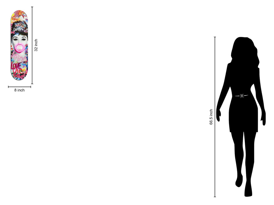 Graffiti Neon Muse - 8" x 31" Framed Wall Art