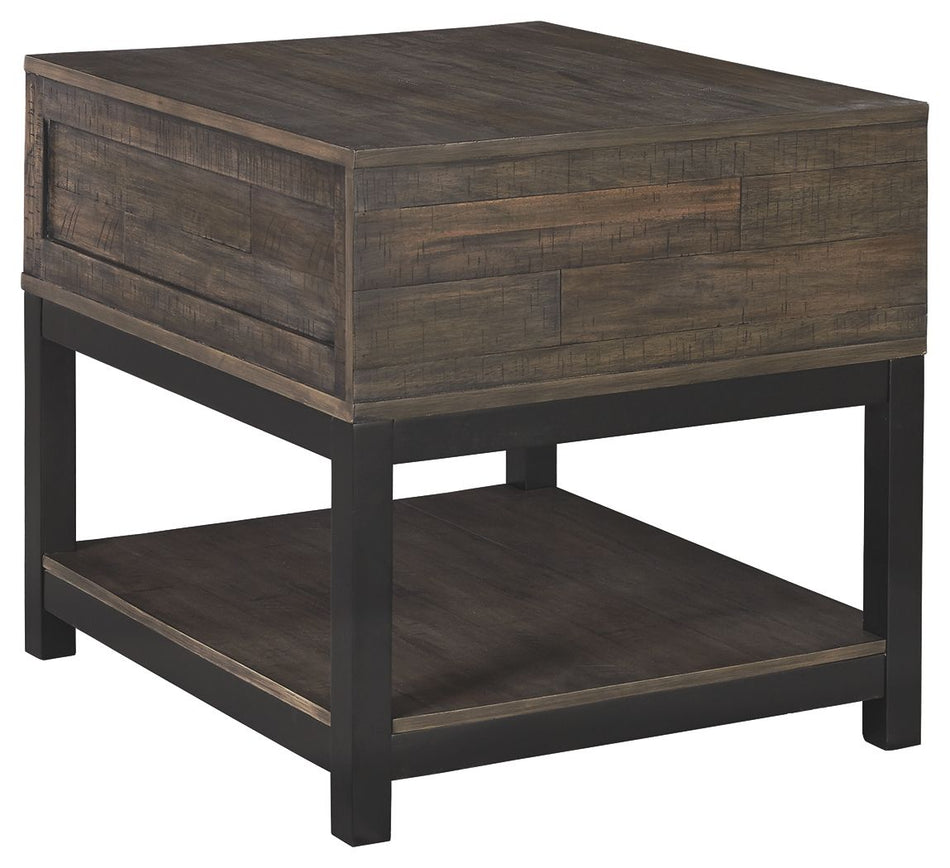 Johurst - Mesa auxiliar rectangular de color marrón grisáceo