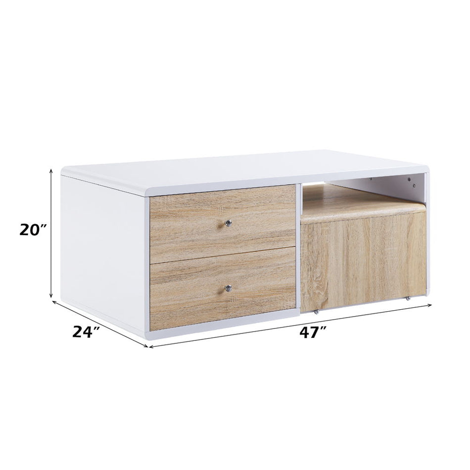 Verux - Mesa de centro - Blanco alto brillo