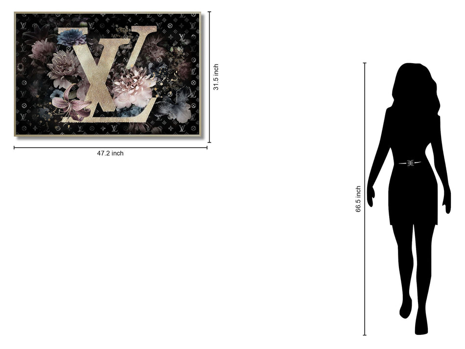 Gilded Bloom Radiance - 32" x 47" Framed Wall Art