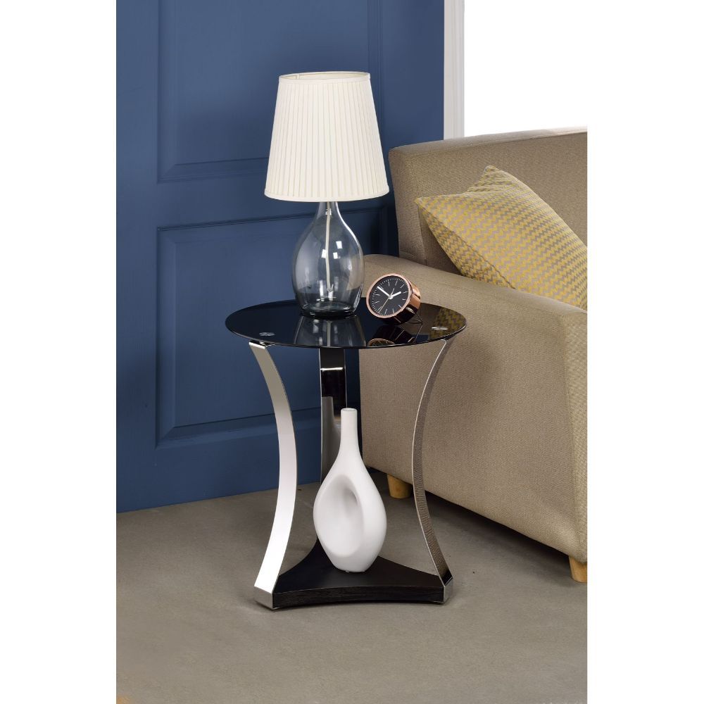 Geiger - Mesa auxiliar - Cromo y cristal negro