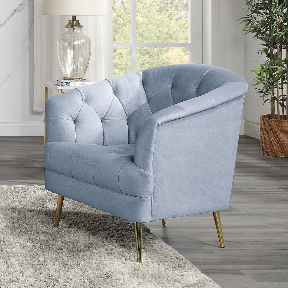 Bayram - Silla - Terciopelo Gris Claro