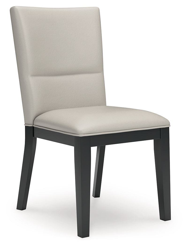 Glinari - Taupe / Negro - Silla de comedor tapizada (juego de 2)