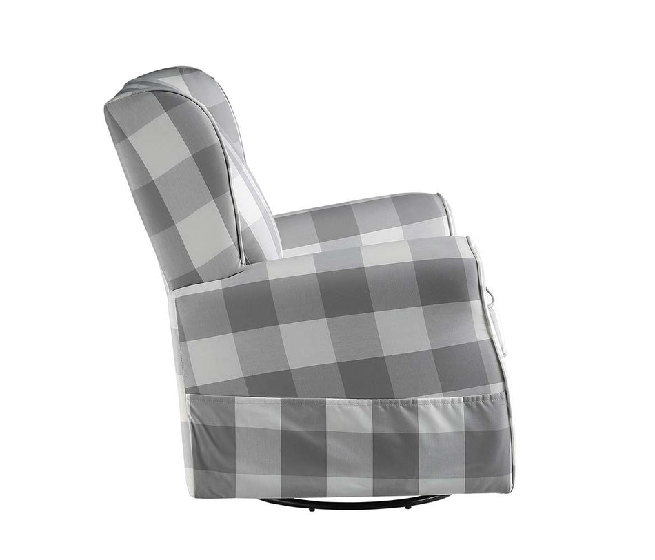 Patli - Swivel Chair With Glider - Gray Fabric