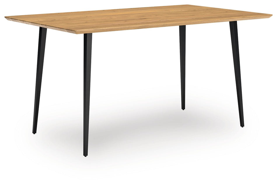 Gretlynn - Mesa de comedor rectangular negra/natural