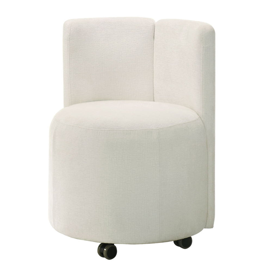 Blayde - Side Chair With Swivel (Set of 2) - White Chenille Fabric