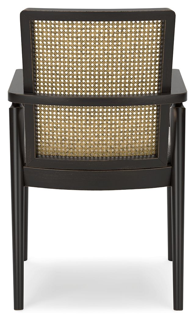 Galliden - Negro - Silla de comedor tapizada con brazos (juego de 2)
