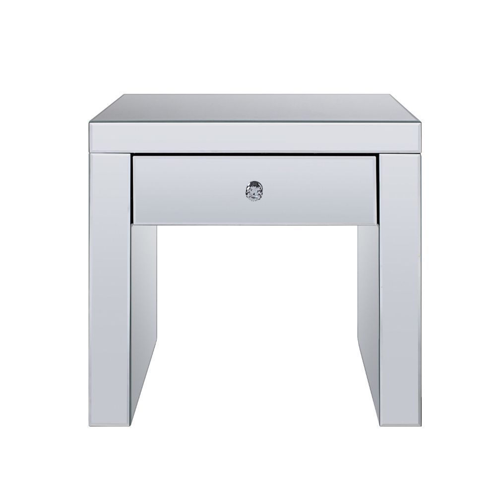 Noralie - Mesa auxiliar - Espejo y diamantes falsos - 23"