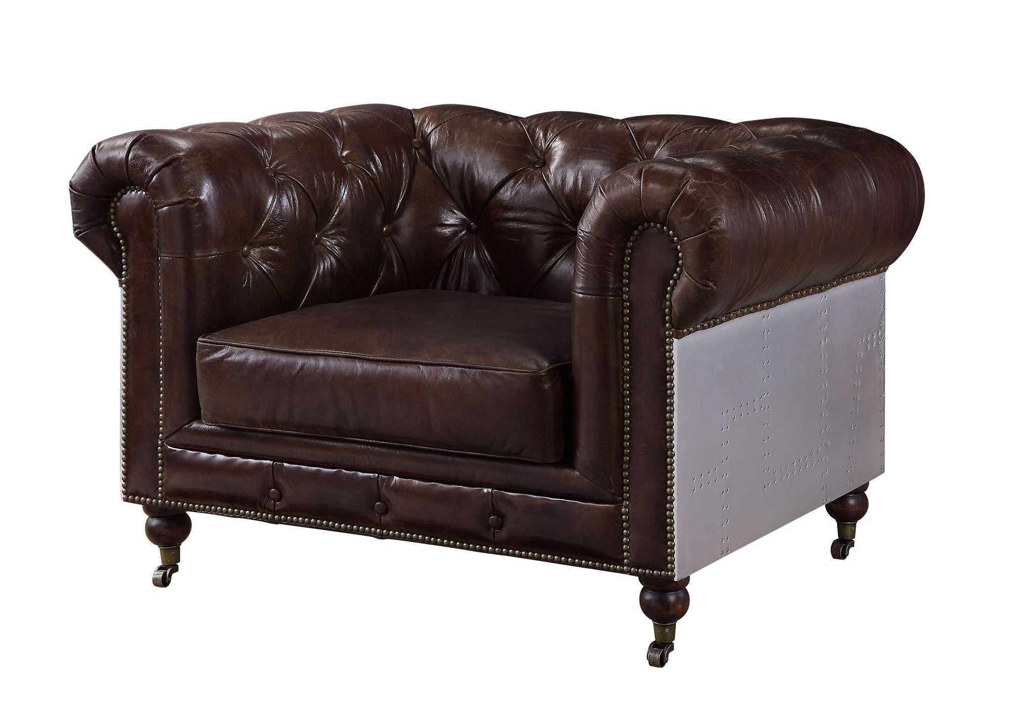 Aberdeen - Silla - Cuero de grano superior marrón vintage