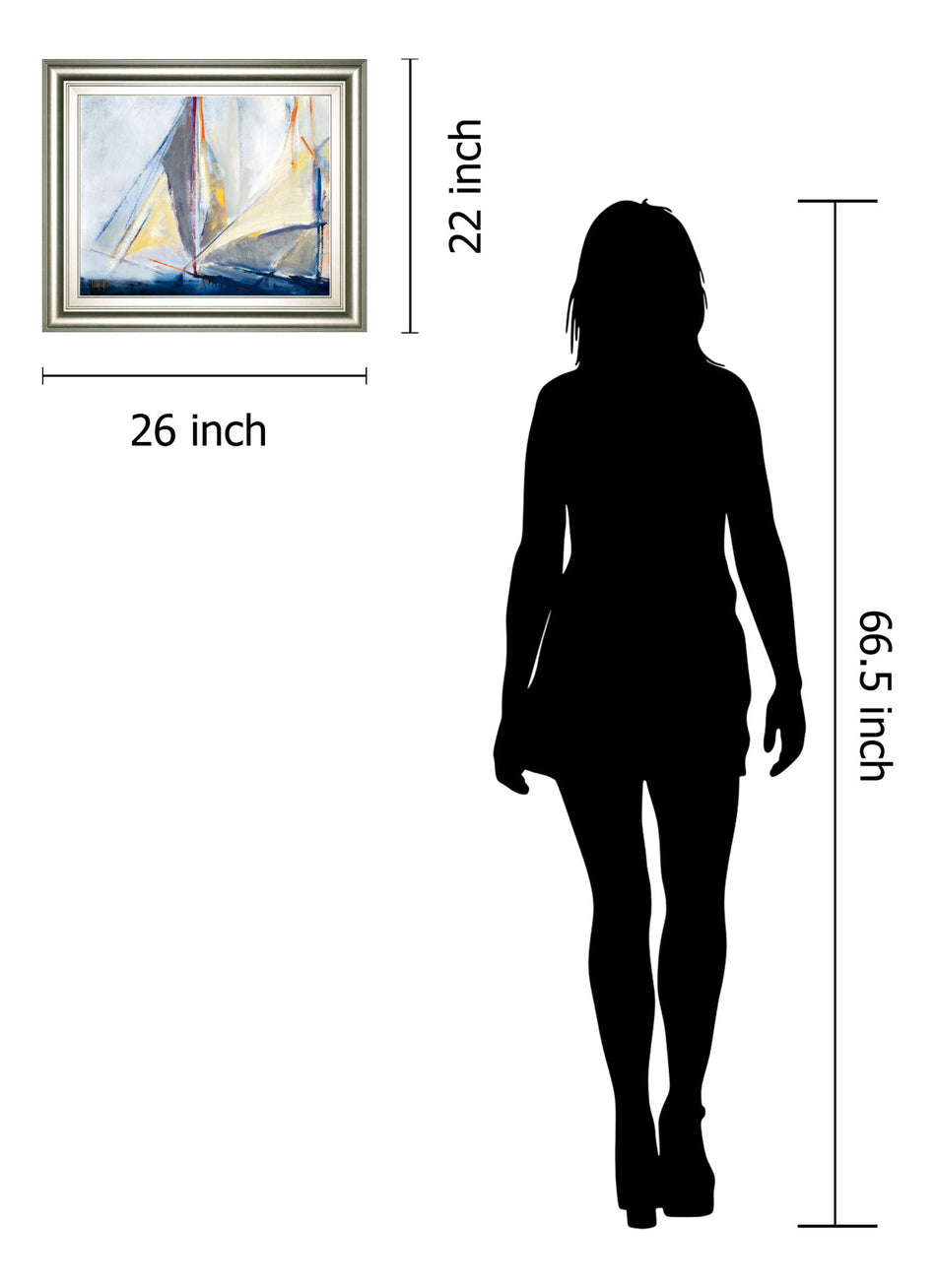 Light Breeze By Torres, M.A. - Framed Print Wall Art - Light Blue