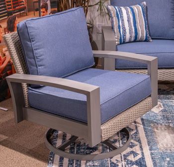 Half Moon Beach - Blue / Gray - Swivel Lounge With Cushion