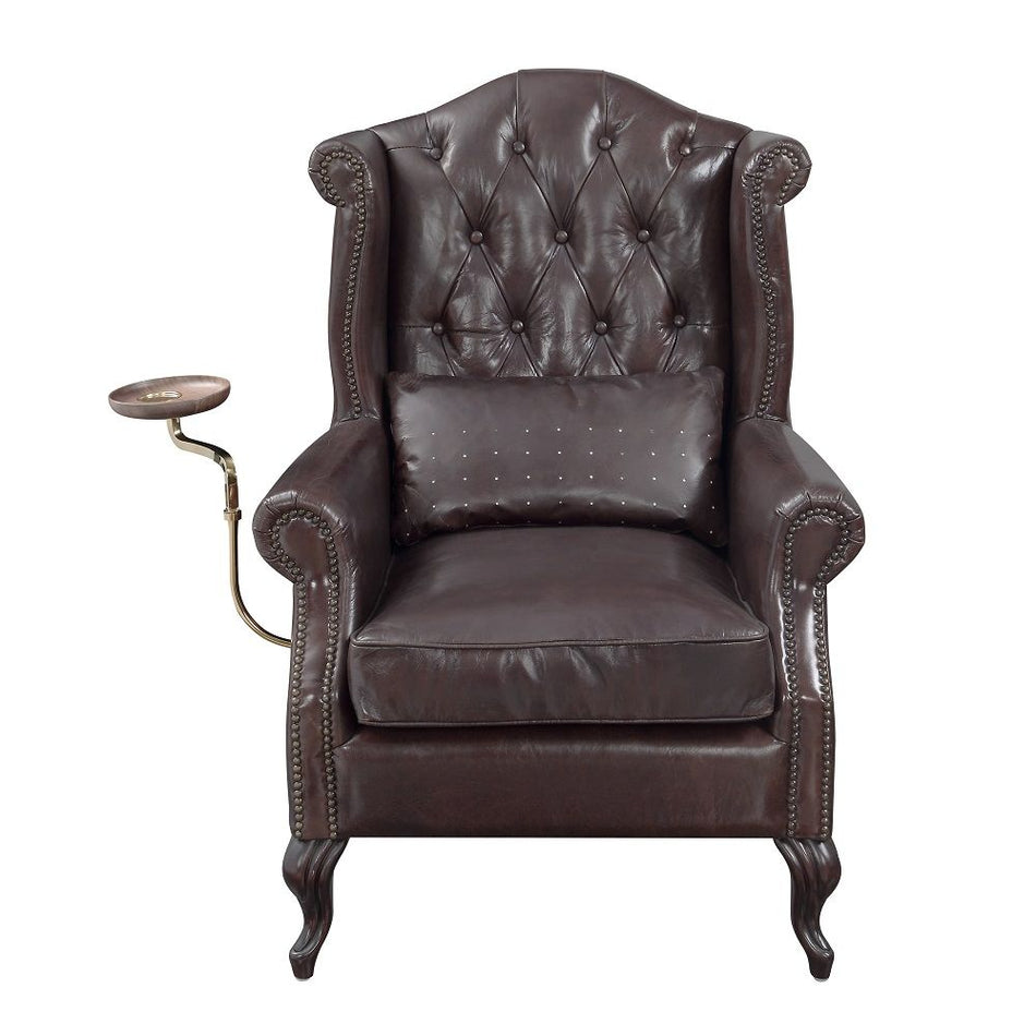 Pino - Accent Chair - Vintage Brown Top Grain Leather