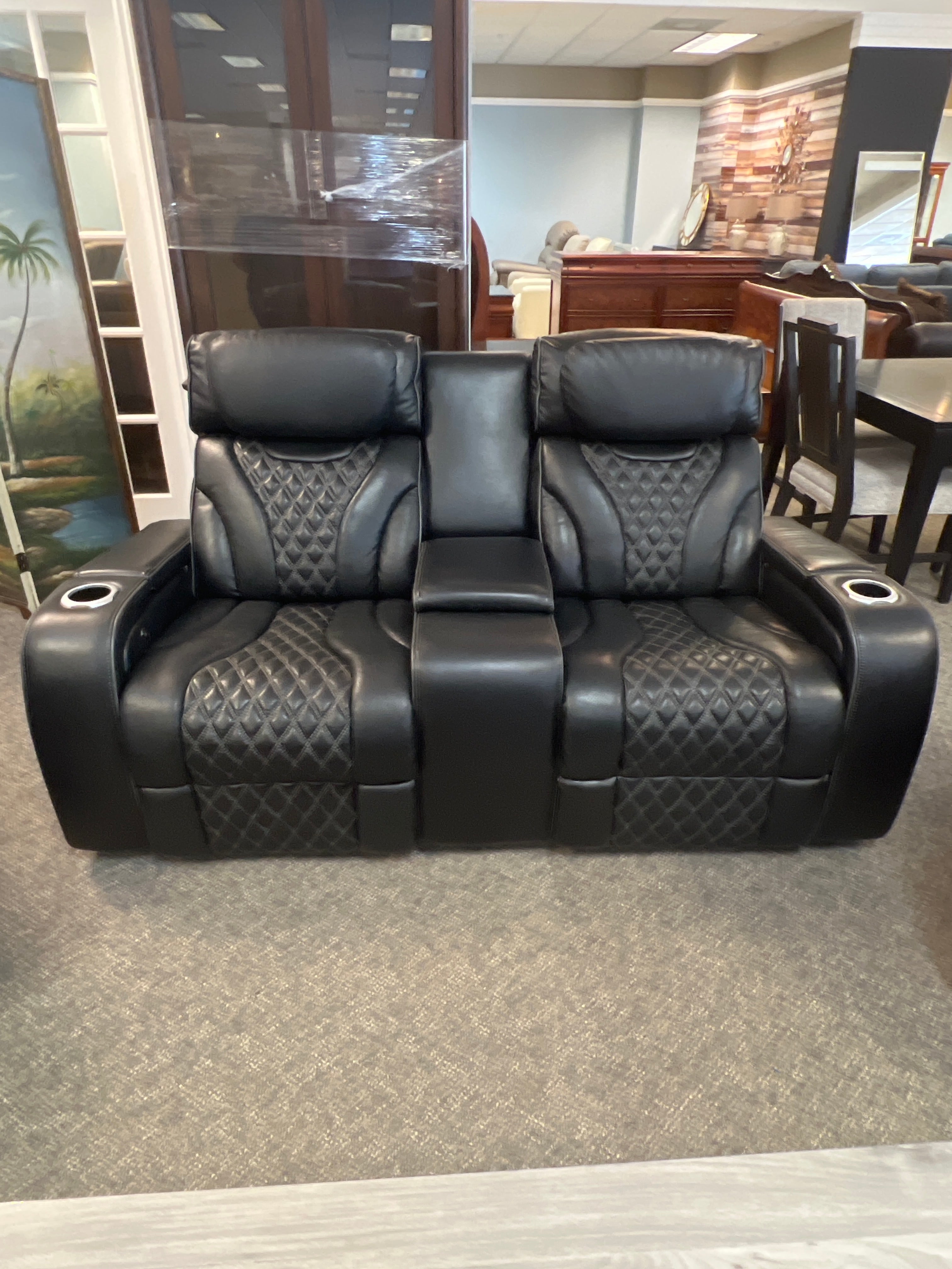 Theater Sofa With Motorized Recliners