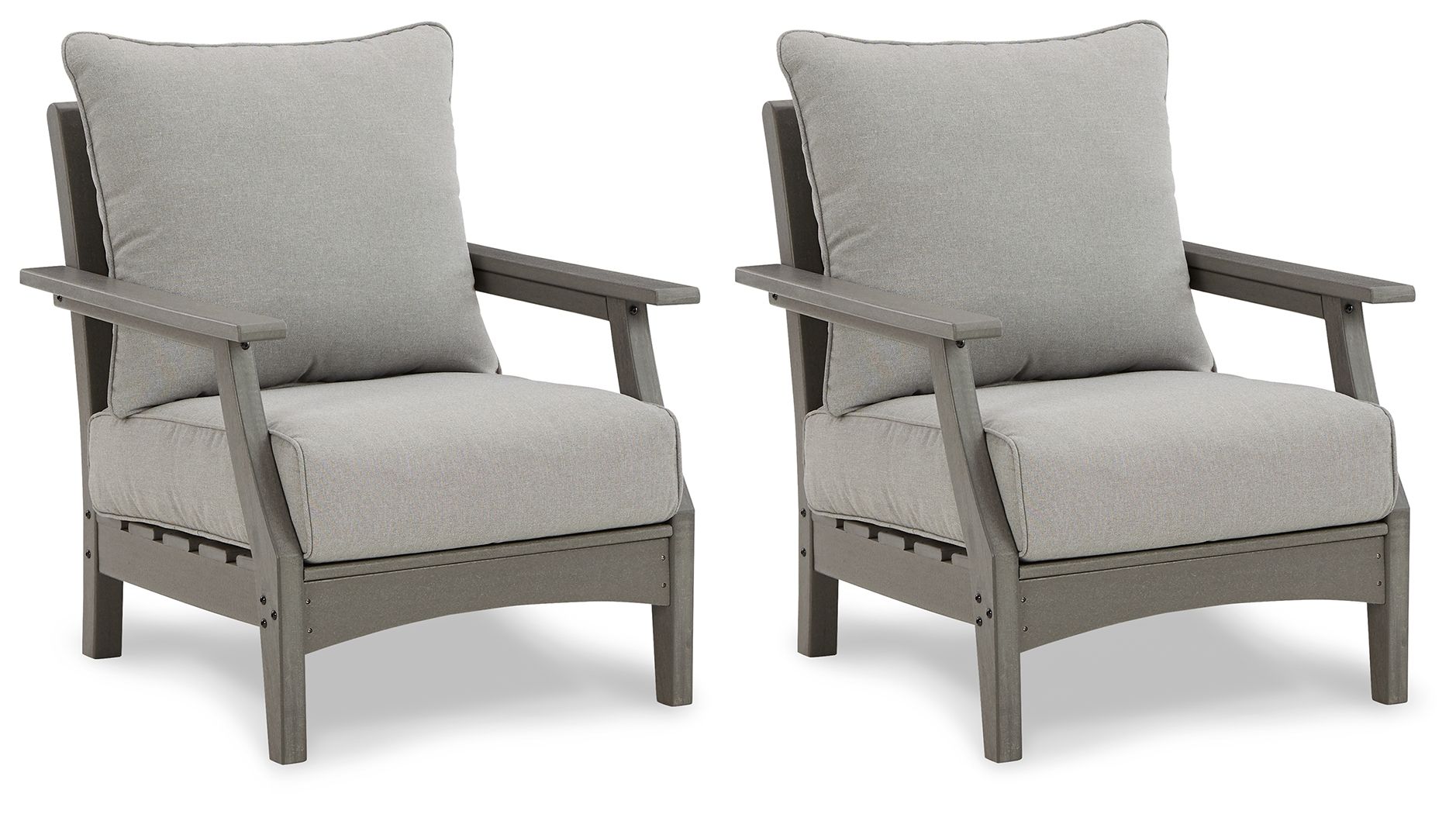 Sillón Visola gris con cojín (juego de 2)