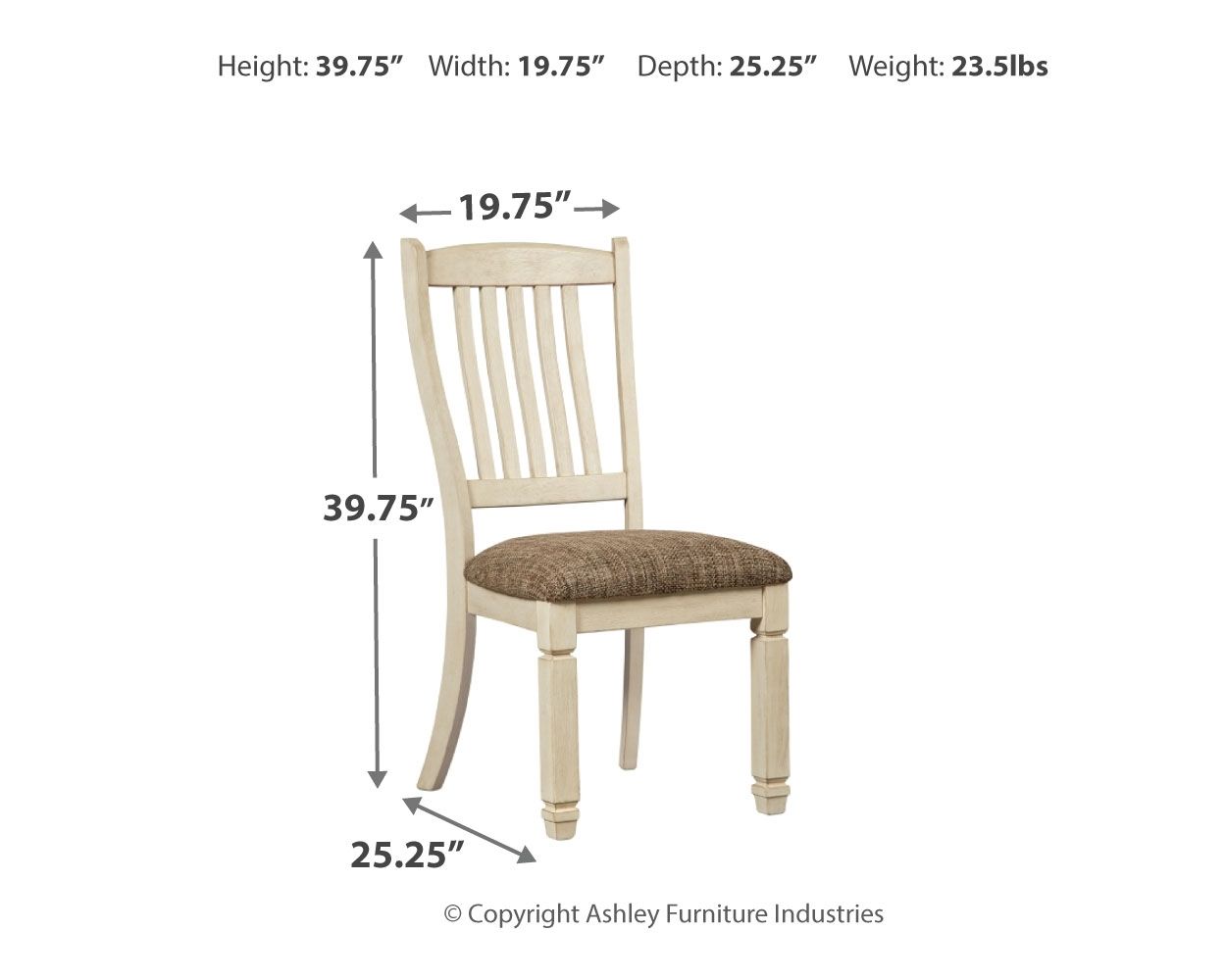 Bolanburg - Marrón / Beige - Silla auxiliar para comedor UPH (juego de 2) - Respaldo inclinado