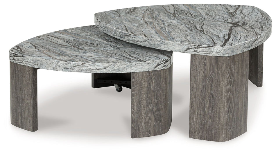 Surmour - Gris / Marrón - Mesa de cóctel apilable