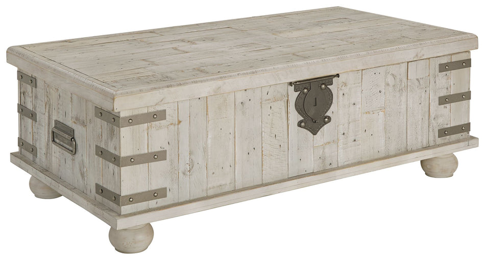 Mesa de cóctel elevable Carynhurst - Lavado en blanco y gris