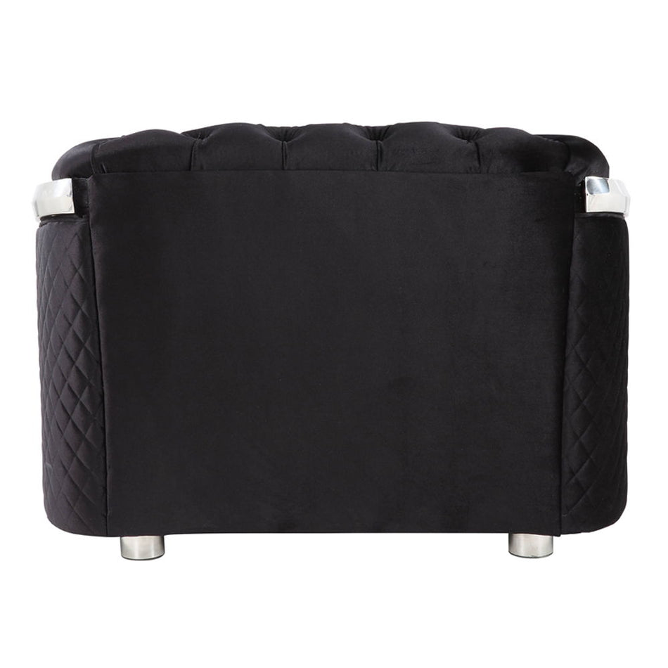 Pyroden - Silla - Terciopelo negro y acabado cromado