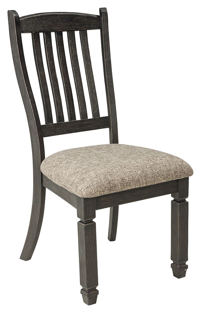 Tyler - Silla auxiliar para comedor UPH negra/marrón grisáceo (juego de 2) - Respaldo de listones