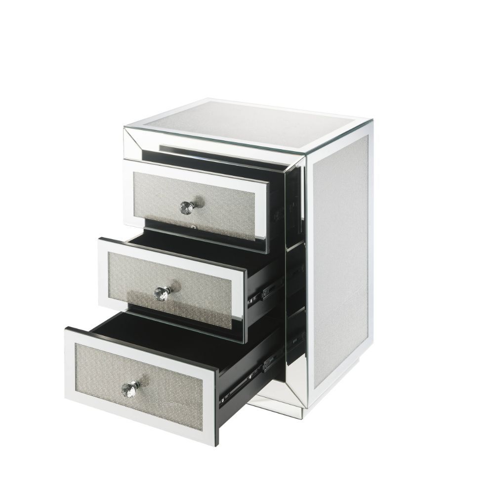 Lavina - Mesa auxiliar - Espejo y diamantes falsos - 26"
