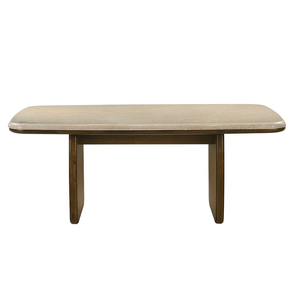 Kasha - Dining Table With Marble Top Top - Vintage Oak