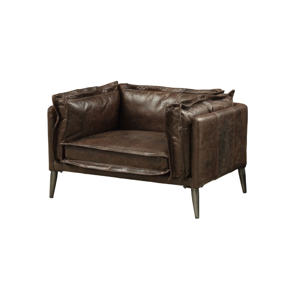Porchester - Silla - Cuero de grano superior Distress Chocolate