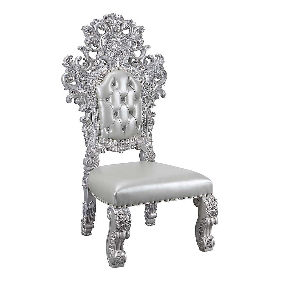 Valkyrie - Side Chair (Set of 2) - Synthetic Leather & Antique Platinum